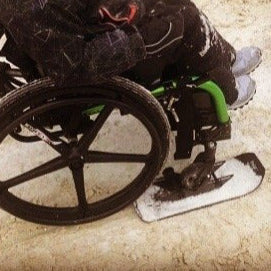 Polar skis for castle wheels on wheelchair
