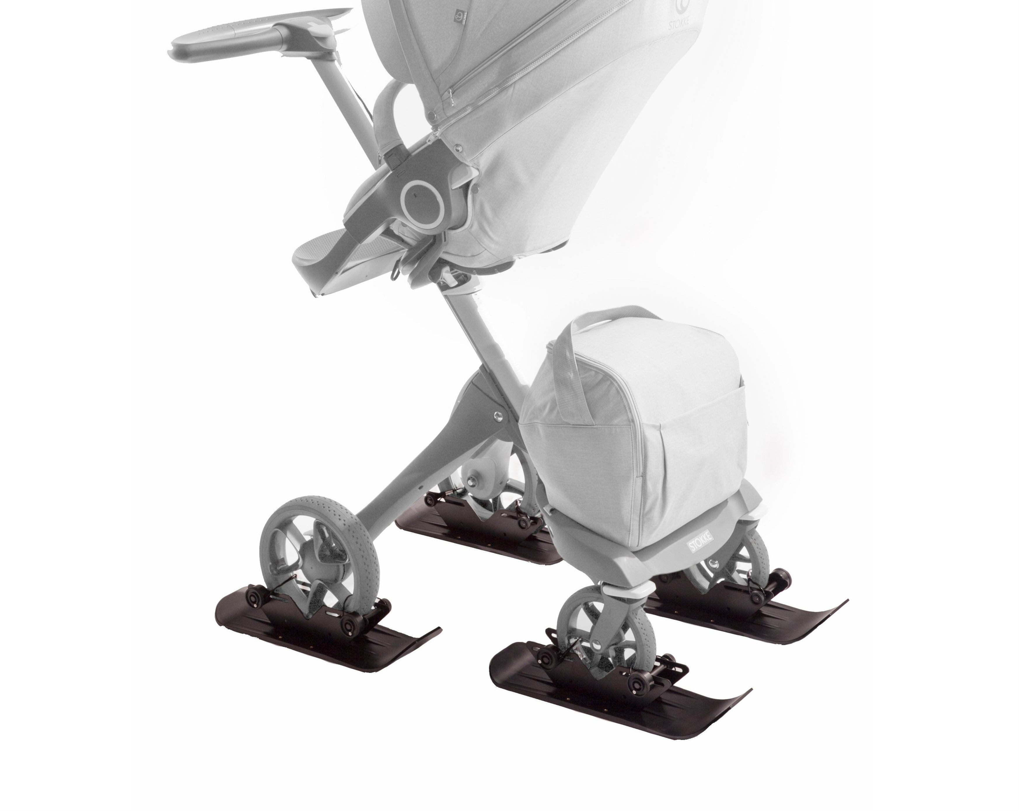 Polar Skis for Walkers, Rollators, small single or double wheel Strollers, wheelchairs, Dog wheelchairs, stroller wagons and more!